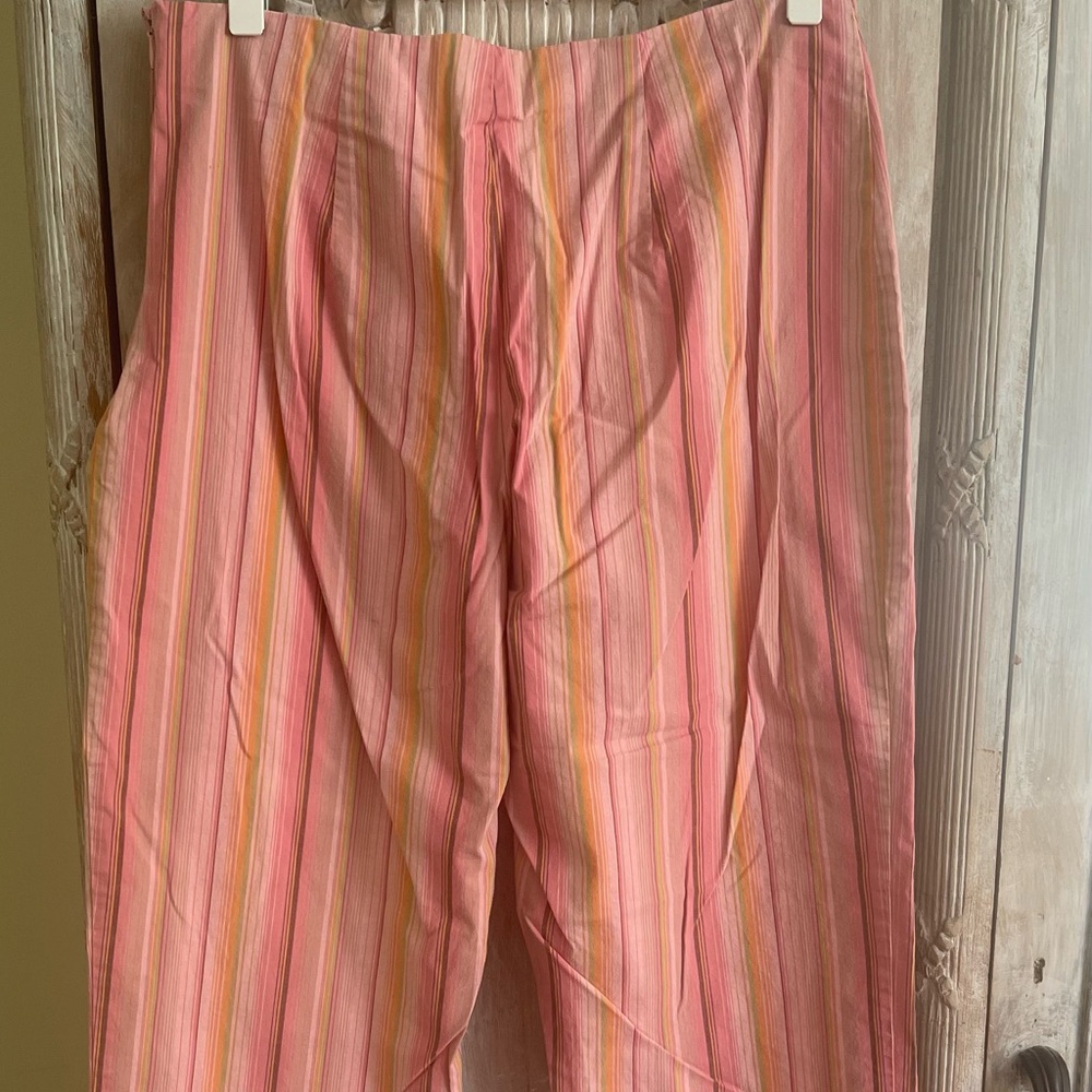 Striped Pink and Orange Women's Cropped Pants